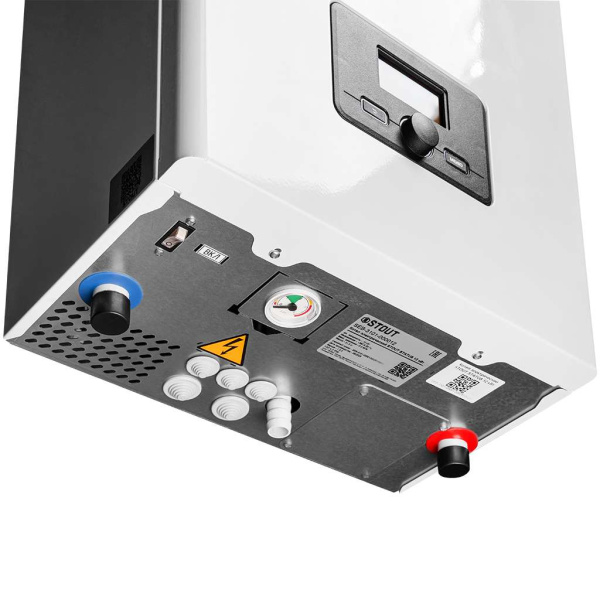 Электрический котел STOUT STATUS 27 кВт настенный, белый, 9 ступеней мощности, LCD дисплей, одноконтурный