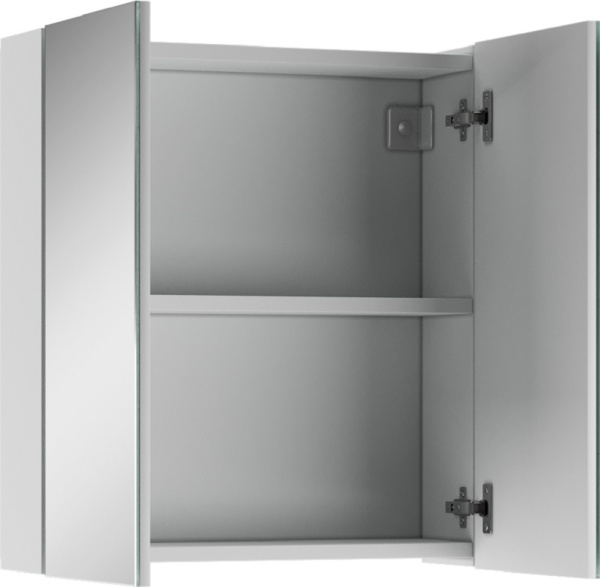 Зеркальный шкаф Домино Мечта Айсберг 50, 500х141х555 мм, без подсветки, подвесной, цвет белый, зеркало, 2 распашные дверцы, прямоугольный