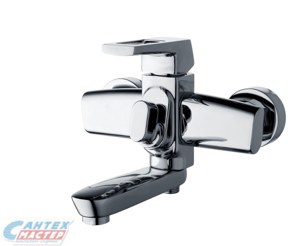 Смеситель для ванны/душа G-lauf однорычажный, керамический, настенный, излив короткий литой 126 мм, латунь хром, горизонтальный, поворотный, однорукий, кран, комплект, сантехника, размер, характеристики, высота, расстояние (Глауф) 