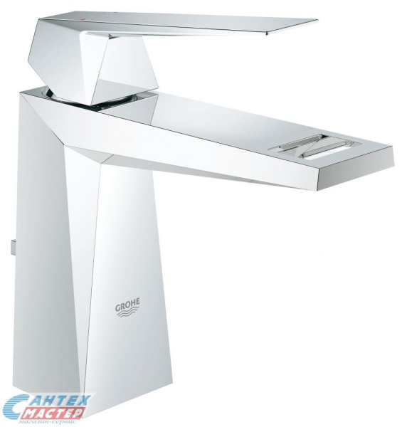 Смеситель для раковины Grohe Allure Brilliant однорычажный, излив короткий, длина 103 мм, керамический, латунь, цвет хром, с донным клапаном