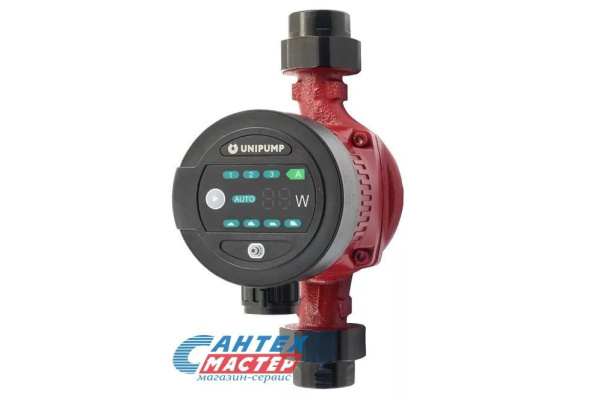 Насос циркуляционный Unipump LPA 25-60, D25 мм, L130 мм, 2.4 м³/ч, напор 6 м, 10 бар, 0.045 кВт, 220 В, с гайками, повышающий давление, для систем отопления частных домов, квартир