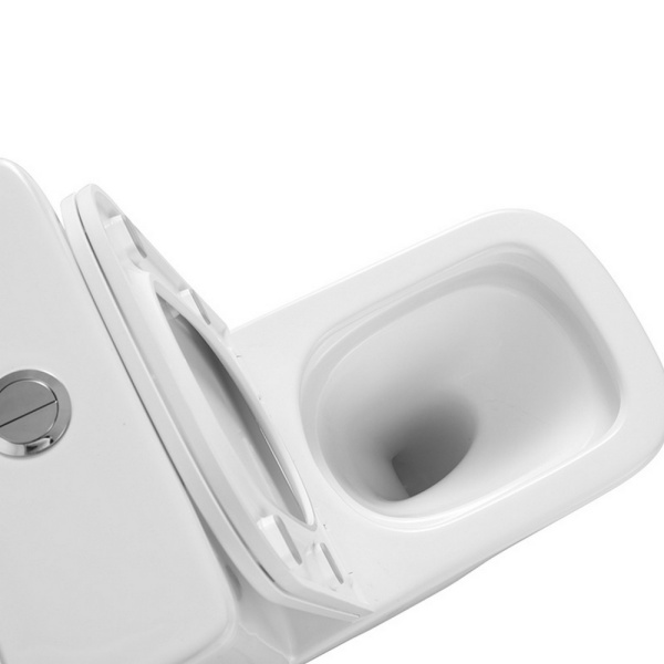 Унитаз компакт ABBER Rechteck, цвет белый, горизонтальный выпуск, напольный, с быстросьемным сиденьем микролифт, дюропласт, безободковый, смыв торнадо, режим смыва: две кнопки, чаша с бачком AC1210T