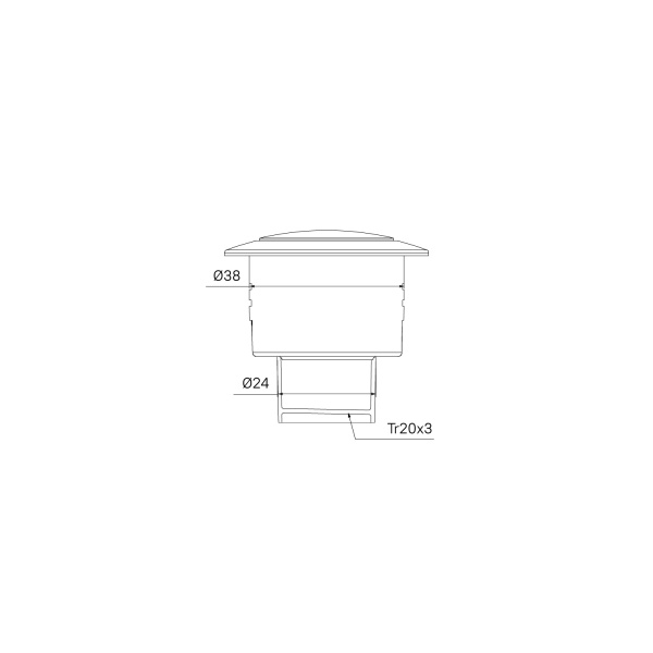 Кнопка слива для арматуры IDDIS Optima Home с одинарным смывом ( Одноуровневая ), 38 мм, цвет черный матовый, ABS-пластик 92038MB1AR