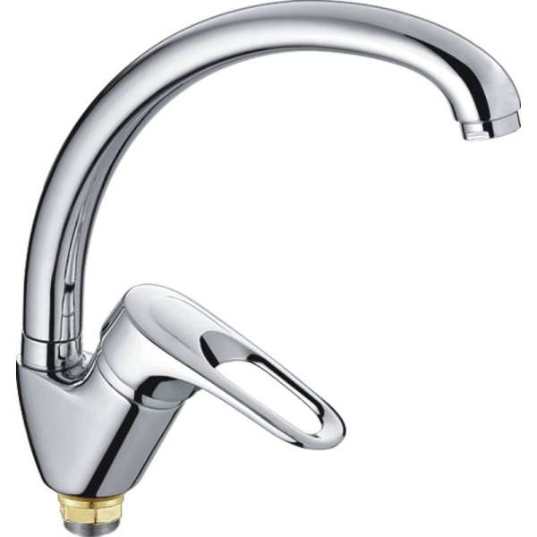 Смеситель для кухни/мойки HAIBA CRON однозахватный, поворотный, длина 187 мм, силумин, цвет хром