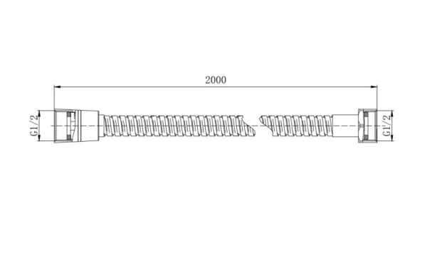 Шланг для душа Aquatek AQ2102CR 2000 см 1/2"х1/2"вн. нержавеющая сталь SUS 304, цвет хром, защита шланга от перекручивания