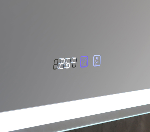 Зеркальный шкаф Silver Мirrors Фиджи, 50,8х75,6 см, навесной, цвет белый, зеркало с подсветкой LED/ЛЭД, со сменой цвета, сенсорный выключатель, часы, с 1 распашной дверцой/одностворчатый