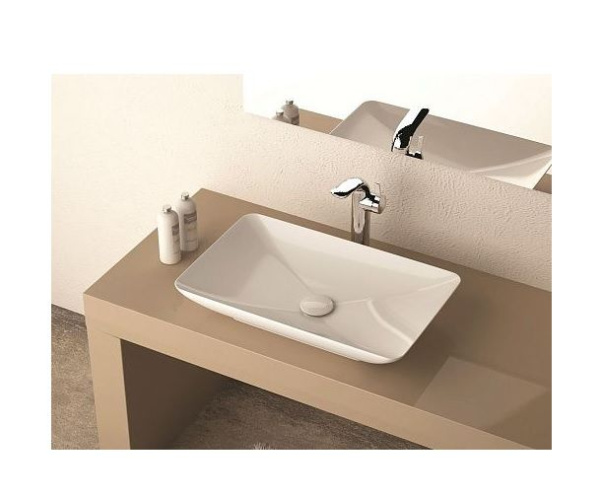 Раковина ISVEA SistemaY 10SY50060SV-2L 60х12,7х37,7 накладная, прямоугольная, керамическая/фарфоровая, цвет белый матовый, без отверстия под смеситель,без слива-перелива