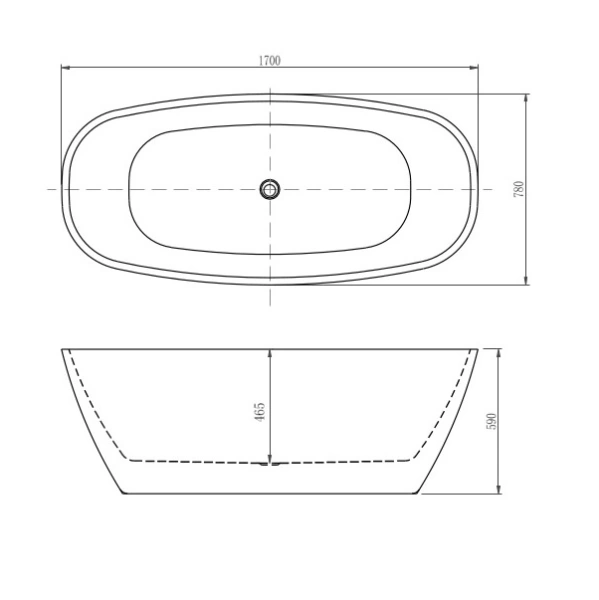 Ванна Aquatek Тера 170х78 см отдельностоящая, акрил, цвет белый глянцевый, (без гидромассажа, фронтальной панели), овальная, со сливом, с ножками, универсальная