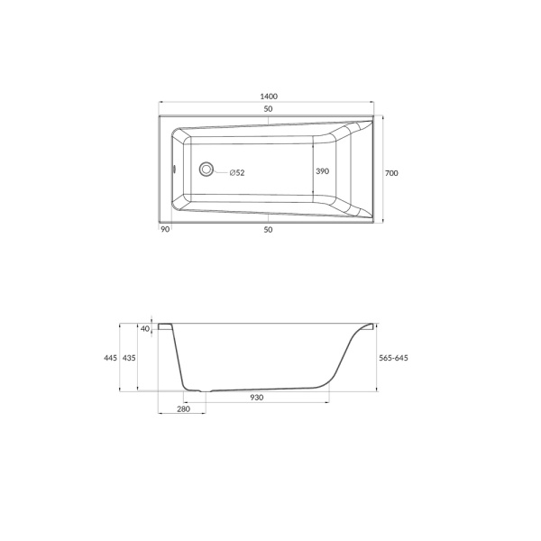 Ванна Cersanit Lorena 140х70  акриловая, цвет- белая, (без гидромассажа, рамы, сифона, фронтальной панели) прямоугольная, левосторонняя/правосторонняя, левая/правая, пристенная, литьевая, литая, в квартиру, дом, дачу, хрущевку, сантехника, размер