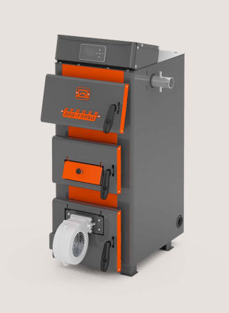 Котел твердотопливный КУППЕР Про Турбо-28 Теплодар 28 кВт, (280 кв. м) одноконтурный, напольный, традиционный, длительного горения (комбинированный)