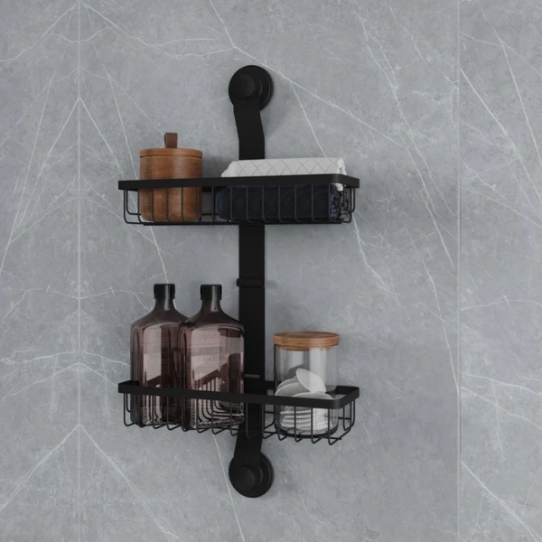 Полка Milardo Easy 352х124 мм двухъярусная, прямая, настенная, цвет черный матовый, проволока стальная, в ванную комнату/на кухню EAS0WS2M44