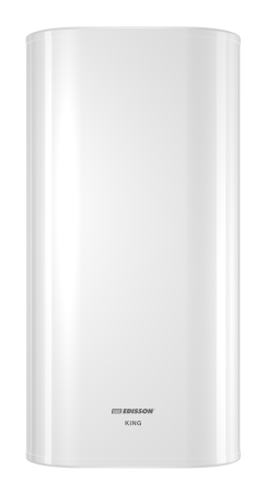Водонагреватель 80 л EDISSON King 80 V электрический, настенный, вертикальный, накопительный тип, 2.0 квт, 993х514х270 мм, 230в (цвет белый, прямоугольный, плоский) с нижней подводкой