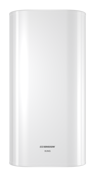 Водонагреватель 80 л EDISSON King 80 V электрический, настенный, вертикальный, накопительный тип, 2.0 квт, 993х514х270 мм, 230в (цвет белый, прямоугольный, плоский) с нижней подводкой
