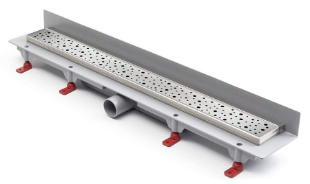 Водоотводящий желоб MCH CH 850 DN Drops с решеткой и рамкой из нержавеющей стали 850х60х1,5 гидрозатвор + с сухим затвором