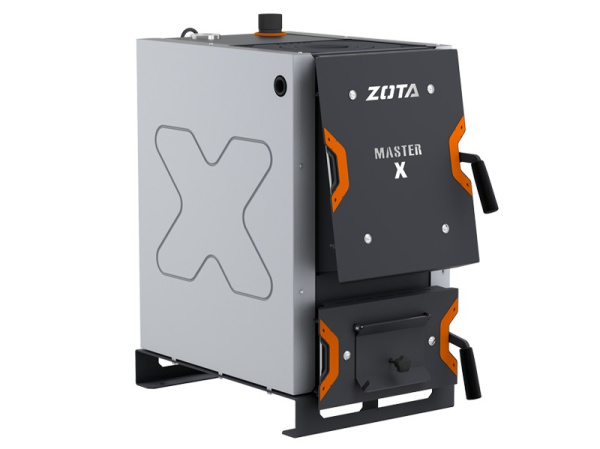 Котел твердотопливный Zota Master X 20 кВт, (200 кв. м) одноконтурный, напольный, традиционный, с открытой камерой сгорания