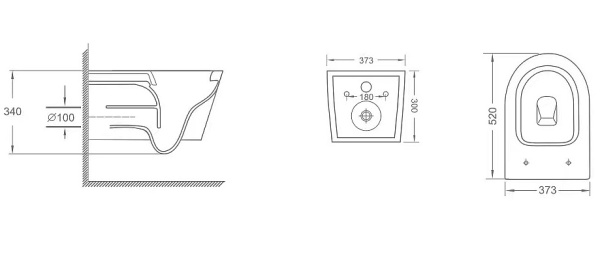 Унитаз подвесной Aquatek Сириус, белый, горизонтальный (в стену) выпуск, с быстросъемным сиденьем микролифт, дюропласт, безободковый, смыв торнадо, под скрытый бачок