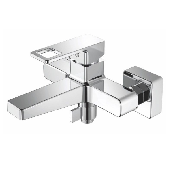 Смеситель для ванны/душа HAIBA однозахватный, хромированный, настенный, излив литой 204 мм, неповоротный, латунь, цвет хром