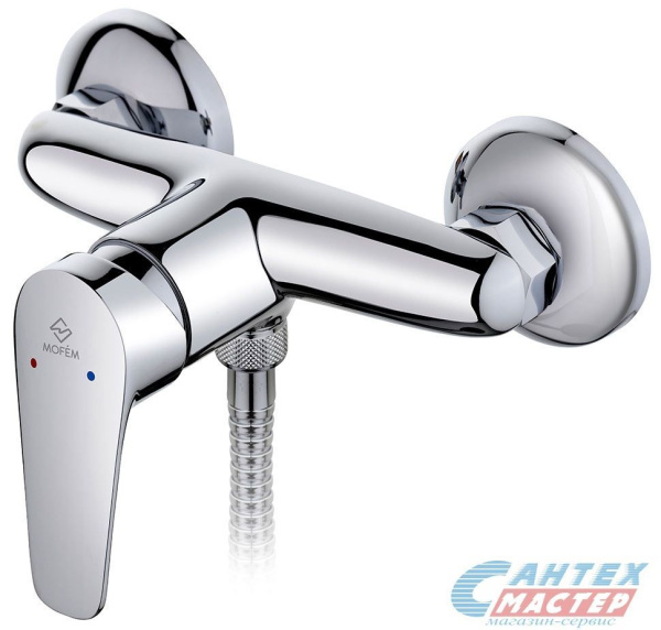Смеситель для душа Mofem Bridge 401 однорычажный, керамический, настенный, без излива/шланга/лейки, латунь хром, хромированный