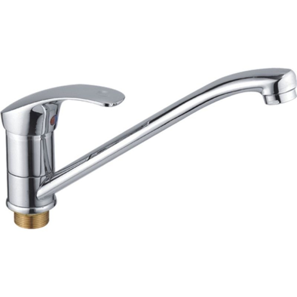 Смеситель для кухни/мойки HAIBA CRON однозахватный, поворотный, длина 197 мм, силумин, цвет хром