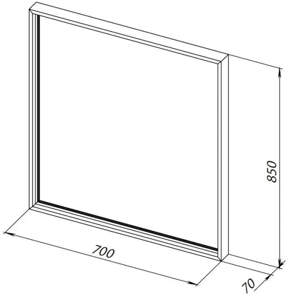 Зеркало Allen Brau Liberty 70х85х7 см с подсветкой, сенсорный выключатель, прямоугольное, подвесное/настенное, цвет рамы черный браш, для ванной комнаты