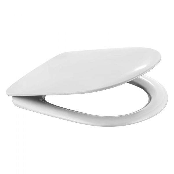 Сиденье для унитаза Hit A Berges Wasserhaus универсальное (Керамин Идеал, Della Atlantic, Cersanit Hit) дюропласт, крышка белая, без микролифта, крепеж (петли) металл хром