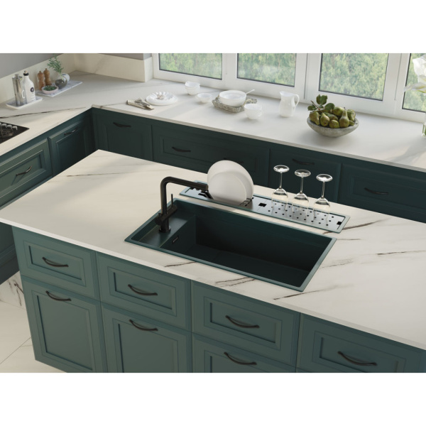 Мойка кухонная Omoikiri Kinaru 86-U/I PRO, 46х86 см, врезная, из керамики (Artceramic), прямоугольная, цвет глубокий океан, без отверстия под смеситель, без крыла, слив-перелив, врезная в столещницу, для кухни Мойка кухонная Omoikiri Kinaru 86-U/I PRO, 46х86 см, врезная, из керамики (Artceramic), прямоугольная, цвет глубокий океан, без отверстия под смеситель, без крыла, слив-перелив, врезная в столещницу, для кухни