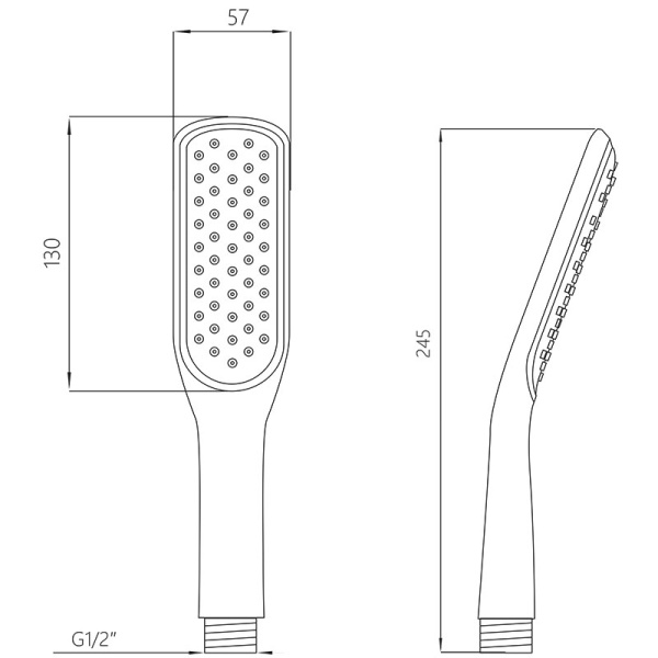 Лейка душевая Melodia Standard 55х130 мм L240 мм ручная, прямоугольная, 1 режим, белая, ABS пластик, для душа/ванной MKP26101_wt Лейка душевая Melodia Standard 55х130 мм L240 мм ручная, прямоугольная, 1 режим, белая, ABS пластик, для душа/ванной MKP26101_wt