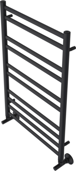 Полотенцесушитель Aquatek Оберон водяной П10 500х800 мм черный муар, нержавеющая сталь, лесенка, подключение нижнее