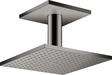 Верхний душ AXOR ShowerSolutions 250/250 1jet, с потолочным подсоединением, потолочный монтаж, квадратный, с 1 режимом, размер 25х25 см, металлический, цвет: полированный черный хром, для душа/ванной