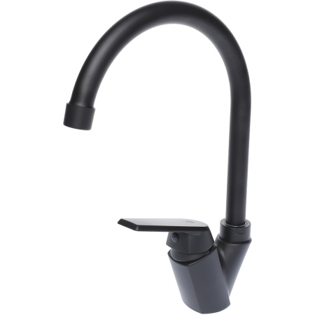 Смеситель для кухни/мойки Orange OneLife, однорычажный, поворотный, керамический, длина излива 163 мм, полимерный, цвет черный