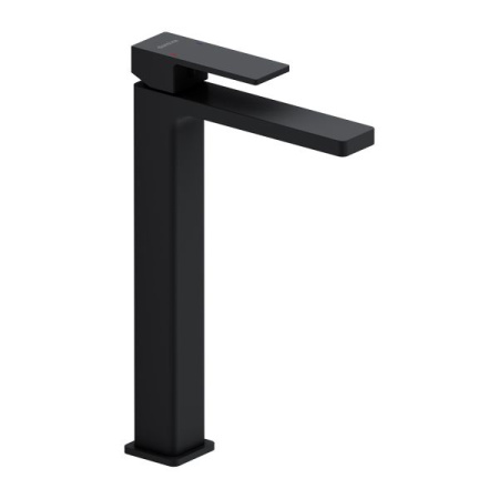 Смеситель для раковины/умывальника Damixa Gala, однорычажный, неповоротный, керамический, высокий, длина излива 150 мм, латунь, цвет черный матовый