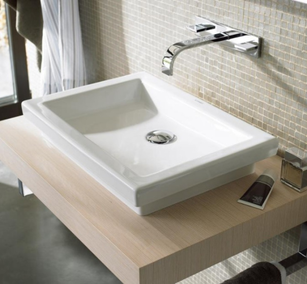 Раковина DURAVIT 2nd Floor WonderGliss, 58x41,5х9 см, встраиваемая снизу, шлифованный вариант, прямоугольная, санфарфор, цвет белый, без отверстия под смеситель, антигрязевое покрытие, без перелива