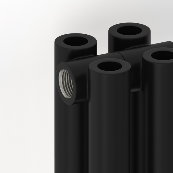 Радиатор отопления Сунержа Эстет-00 1200х405 9 секций, цвет матовый чёрный, универсальное подключение, нержавеющая сталь, трубчатый