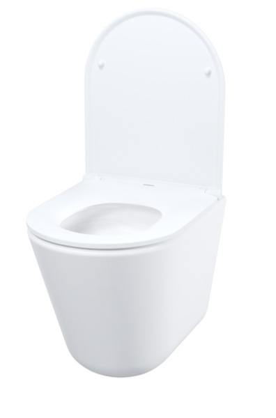 Унитаз подвесной IDDIS Ray горизонтальный (прямой, в стену) выпуск, безободковый, смыв торнадо, с быстросьемным сиденьем микролифт, с крышкой (сиденье) дюропласт, цвет белый RAYRDSEi25