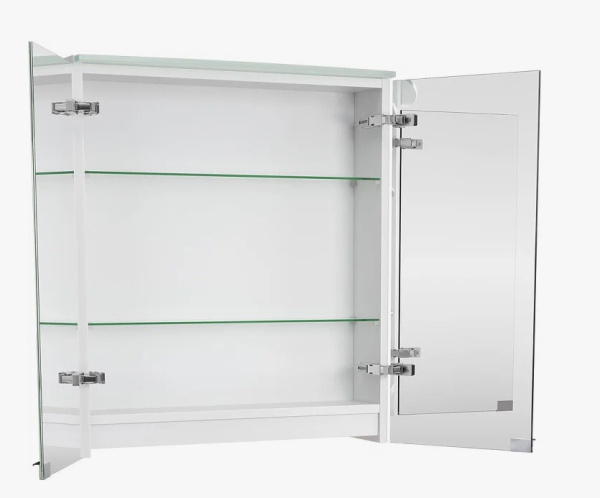 Зеркальный шкафчик Geberit Option 60х67,5х14 см с LED/ЛЕД-подсветкой, прямоугольное, со шкафом/полкой, распашной, две дверцы, для ванны, навесное/подвесное/настенное