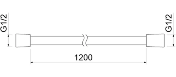 Шланг для душа Aquatek AQ2104CR 1200 мм 1/2"х1/2"вн. поливинилхлорид (ПВХ), цвет хром
