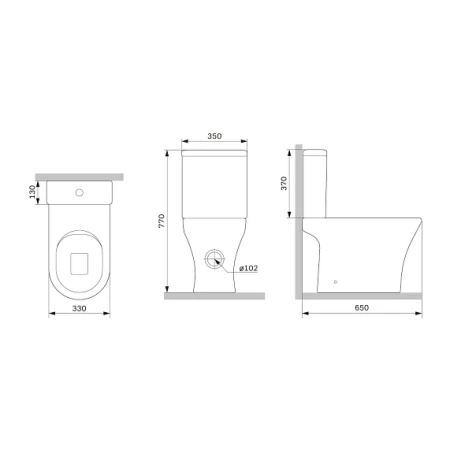 Унитаз компакт AM.PM Sense 350х770х650 мм цвет белый, напольный, безободковый, антивсплек, с сиденьем микролифт, антивсплеск, горизонтальный (прямой) выпуск