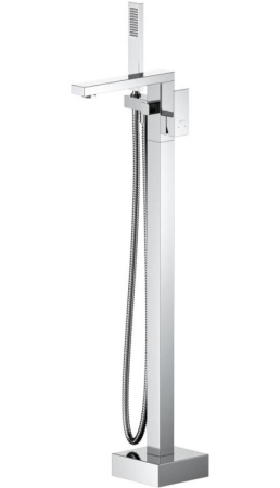 Смеситель для ванны/душа Aquatek Либра напольный, однорычажный, неповоротный, длина 219 мм, керамический, латунь, цвет хром