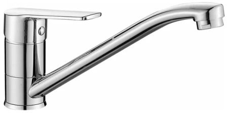 Смеситель для кухни/мойки Decoroom, однорычажный, поворотный, керамический, длина излива 216 мм, латунь, цвет хром