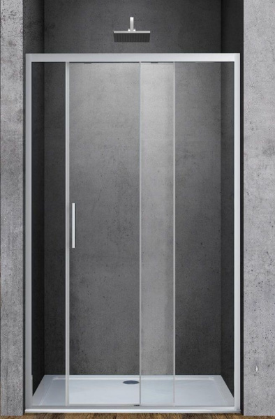 Душевая дверь Vincea Soft  100х195 см, прозрачное стекло, профиль хром, левое/правое, плоская/в нишу, дверь раздвижная