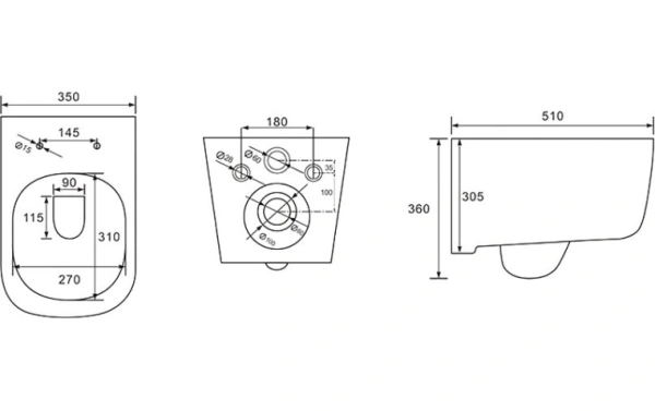 Комплект унитаза с инсталляцией Aquatek Дива (Сет) c сиденьем микролифт, с клавишей смыва (кнопкой, клавишей двойного смыва) хром, комплект крепления