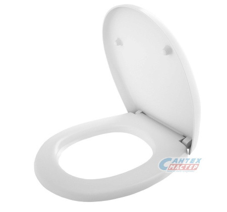 Сиденье для унитаза Керамин Верона дюропласт, жесткое, белая крышка, размер 36,5x48,2 сидушка, стульчак