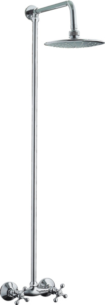 Душевой комплект HAIBA двухвентильный, хромированный, настенный, с тропическим душем, без излива, латунь, цвет хром