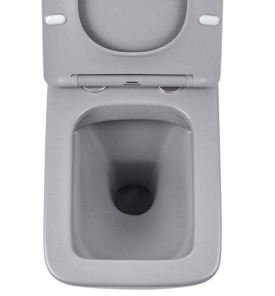 Унитаз подвесной Vincea Q-Line 52х36х35 безободковый, цвет серый матовый, фарфор, прямоугольный, горизонтальный выпуск (в стену), для инсталляции/скрытого бачка, антивсплеск