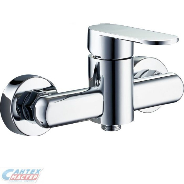 Смеситель для душа G-lauf однорычажный, керамический, настенный, с аксессуарами, без излива, с лейкой, шлангом, латунь хром