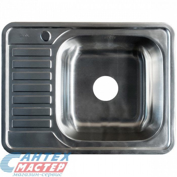 Мойка IDDIS Basic 65х50х17 см, толщина 0.6 мм, врезная, с левым крылом, нержавеющая сталь, прямоугольная, цвет сатин, с отверстием под смеситель, слив-перелив, для кухни Мойка IDDIS Basic 65х50х17 см, толщина 0.6 мм, врезная, с левым крылом, нержавеющая сталь, прямоугольная, цвет сатин, с отверстием под смеситель, слив-перелив, для кухни