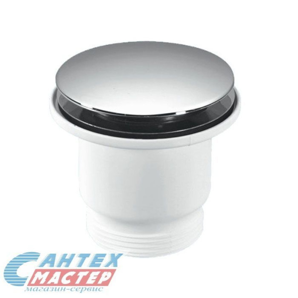 Донный клапан для раковины Click Clack McAlpine 1 1/2" без перелива кнопка металл хром CWS70-CB
