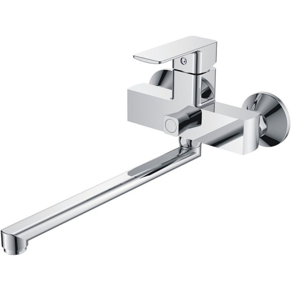 Смеситель для ванны/душа HAIBA CRON однозахватный, хромированный, настенный, излив длинный 437 мм, поворотный, силумин, цвет хром