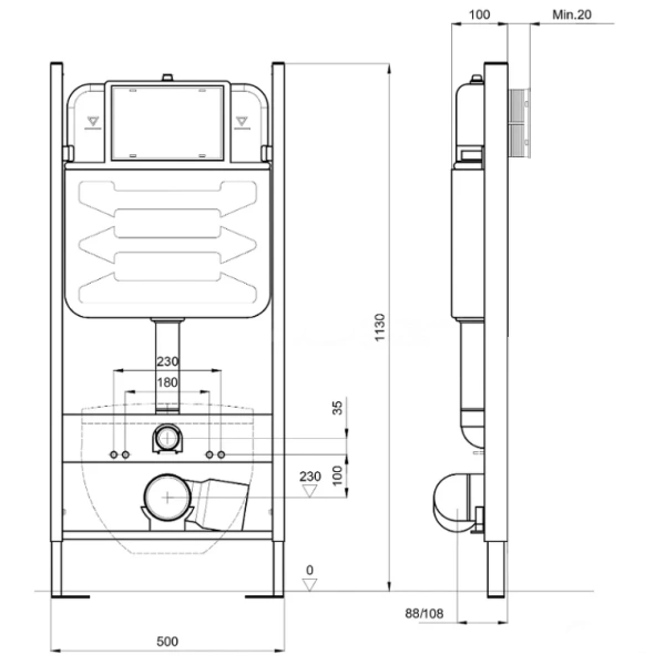 Комплект унитаза с инсталляцией Aquatek Либра New (Сет) c сиденьем микролифт, безободковый, без кнопки/крепежа