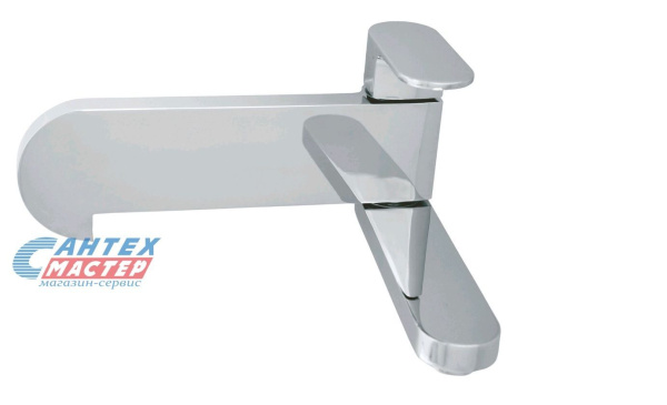 Смеситель для ванны/душа Iddis Torr однорычажный, керамический, настенный, излив поворотный 166 мм, латунь, цвет хром, короткий, универсальный, горизонтальный, рычажный, кран, комплект, сантехника, размер, характеристики, высота, расстояние (Иддис) 